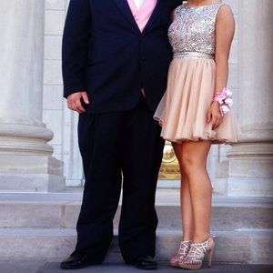 Champagne 2 piece prom/cocktail dress